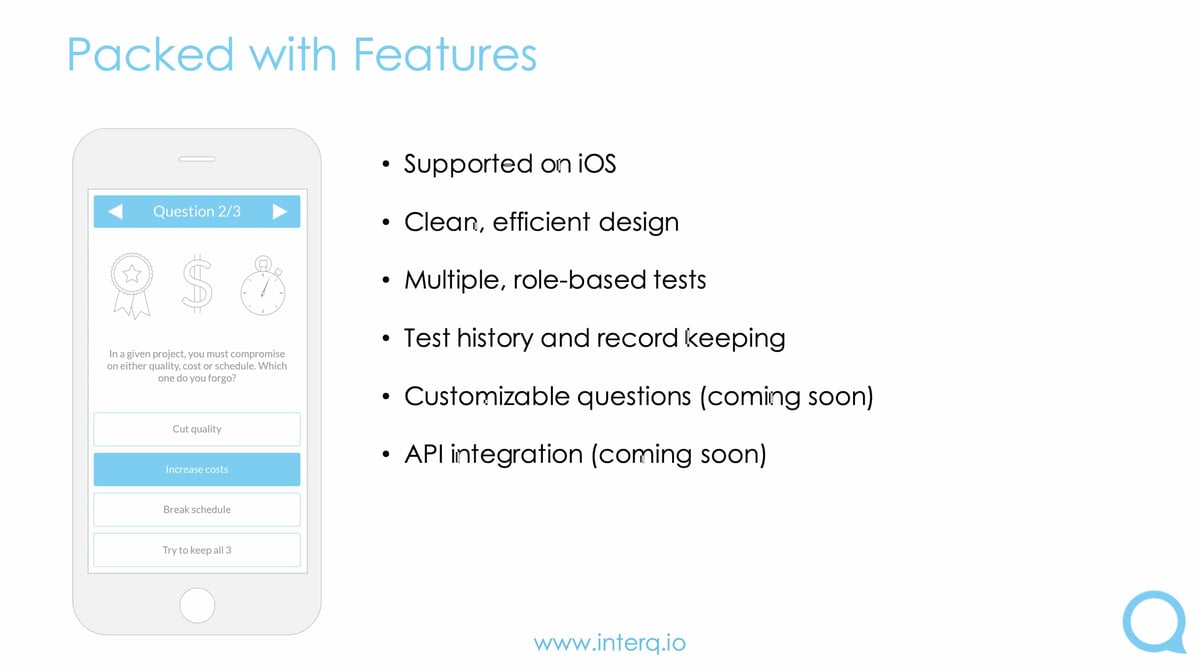 Features of Mindmap of MVP mobile app for recruitment and interview