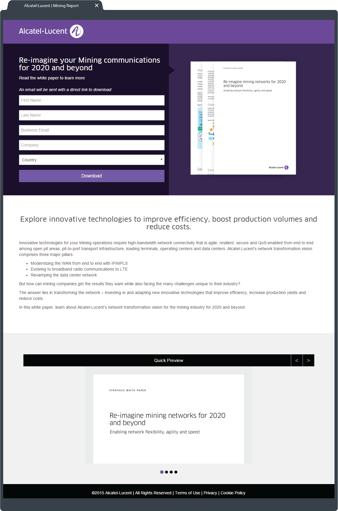 Lead magnet used in Account based marketing for Telecom provider in Oil Gas